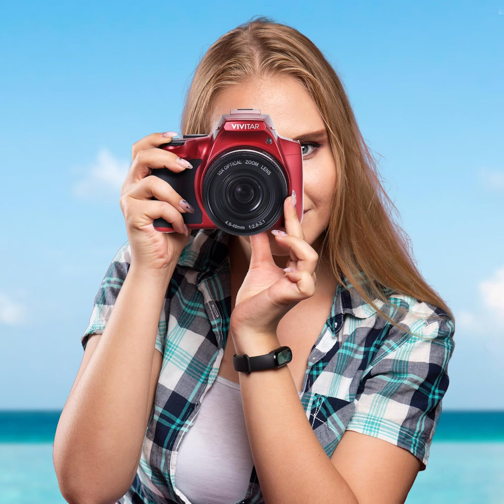 4K Digital Camera with 64 MP, 10x Optical Zoom, 3.0' LCD Display, LED Flash, Auto Focus, Macro Mode, 4K Video Recording, Memory Included, Photography and Vlog Camera