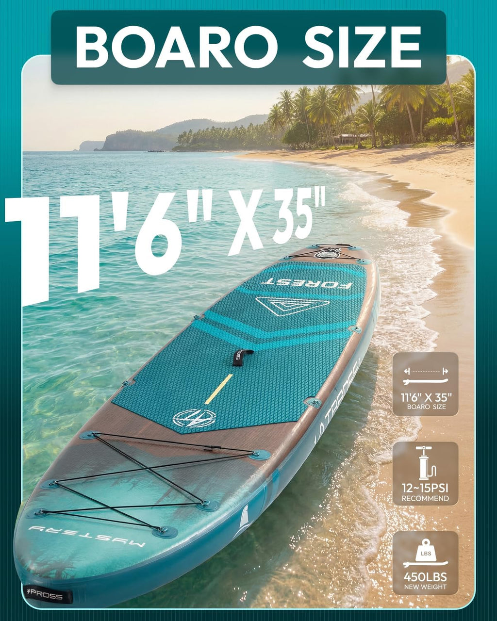 11'6'x35' Inflatable Paddle Board, 450lbs Extra Wide Stand Up Paddleboard for Adults with Premium SUP Accessories Kit & Backpack, Blow Up Kayak Non-Slip Stable Deck Boat for Yoga Fishing Surf