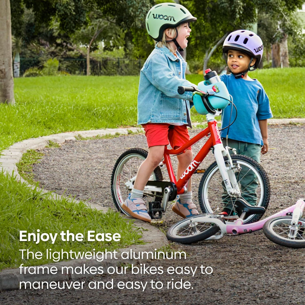 woom GO 3 / GO 3 AUTOMAGIC Kids' Bike, 16-Inch Lightweight Bicycle for Ages 4–6, Handbrakes, Steering Limiter, Chainguard, Boys & Girls