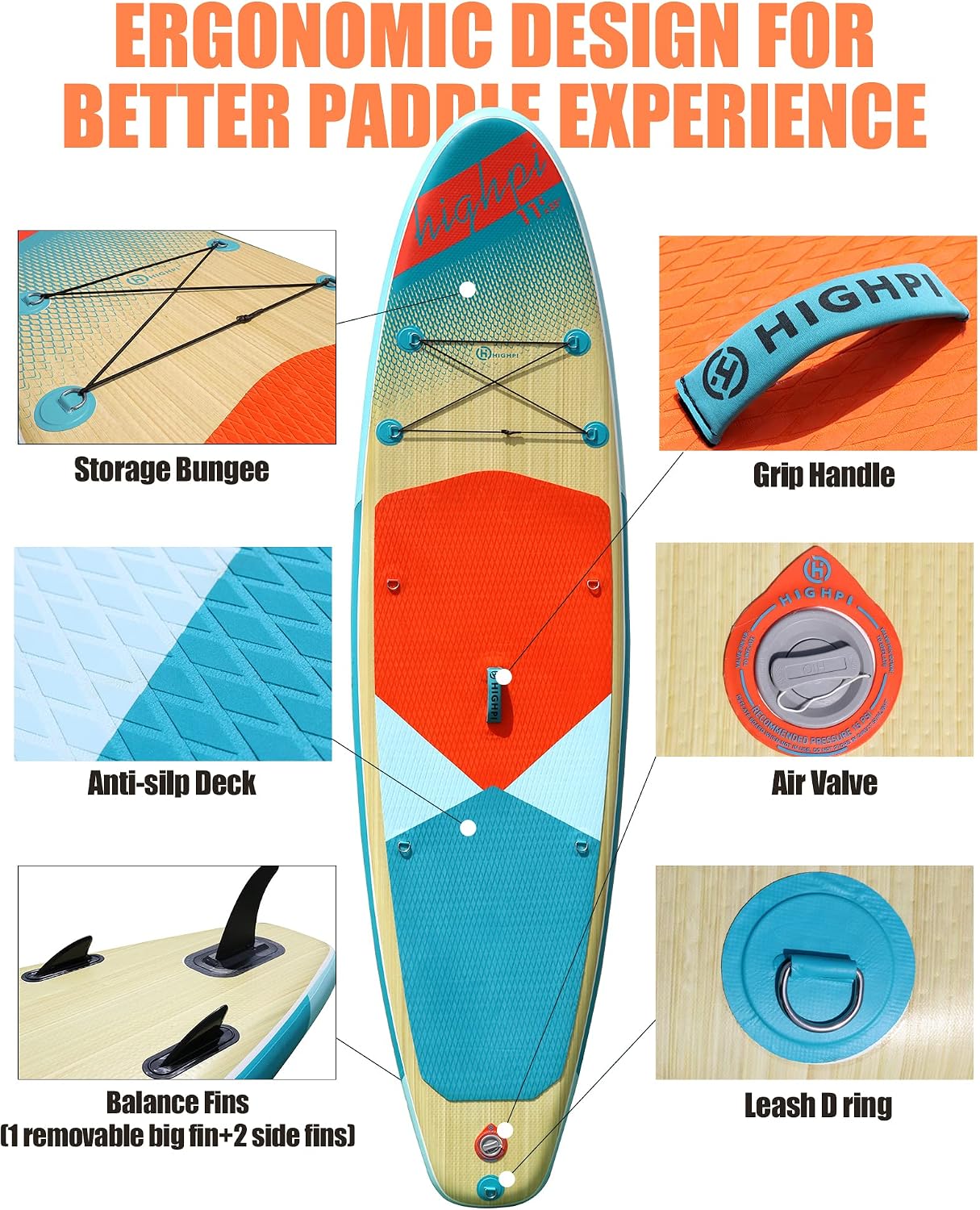Inflatable Stand Up Paddle Board for Youth and Adults – Wide Sup with Premium Accessories, Blow Up Paddleboard for Surfing, Fishing, Yoga & More