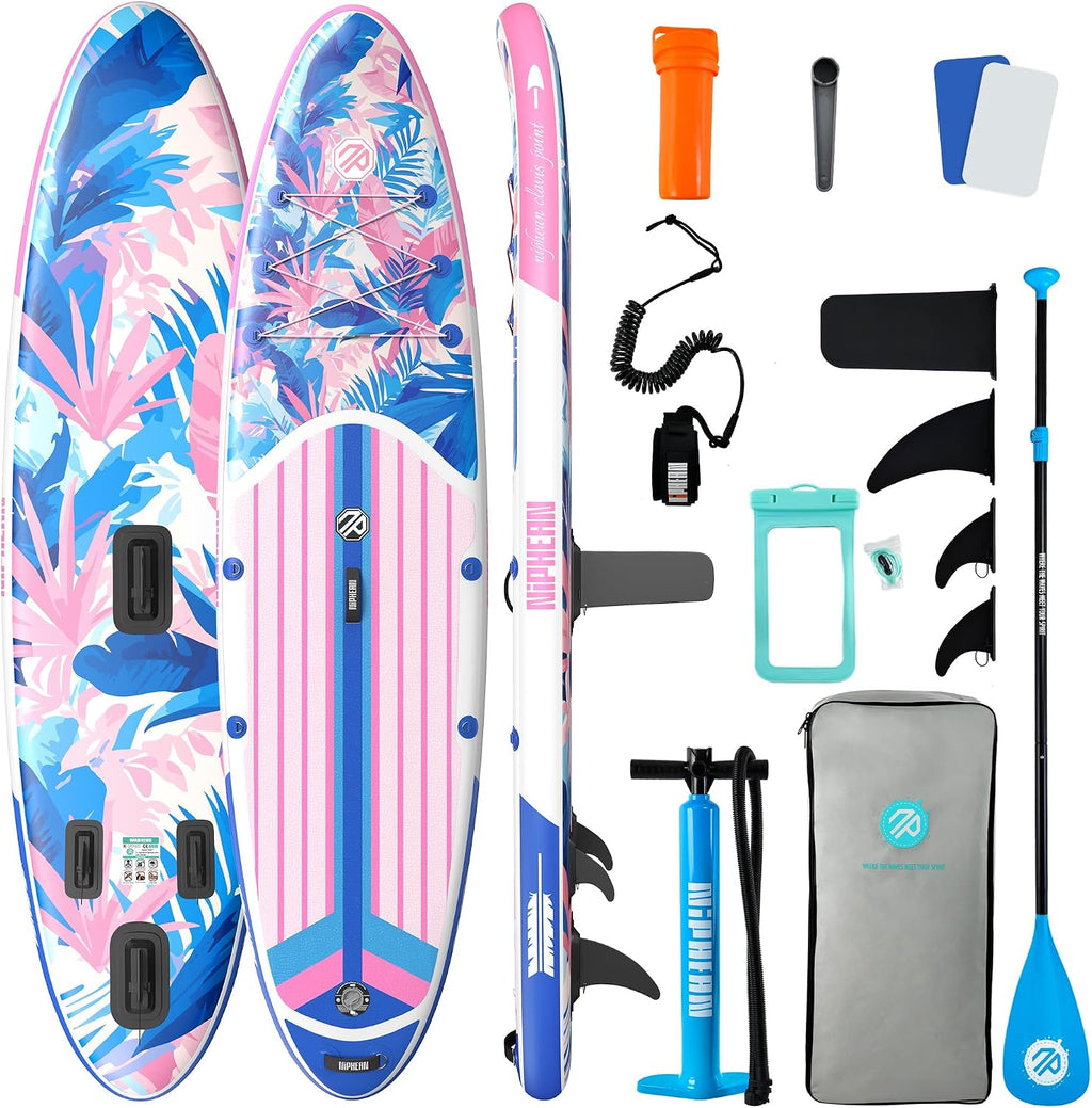 Niphean Inflatable Stand Up Paddle Board with SUP Accessories, Anti-Slip EVA Deck, 10'6'' Inflatable Paddle Boards for Adults & Youth of All Skill Levels