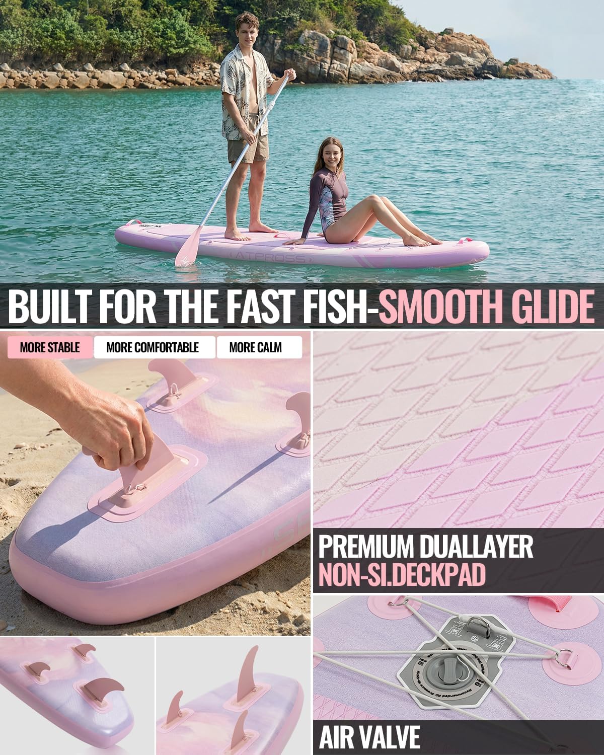 11'6'x35' Inflatable Paddle Board, 450lbs Extra Wide Stand Up Paddleboard for Adults with Premium SUP Accessories Kit & Backpack, Blow Up Kayak Non-Slip Stable Deck Boat for Yoga Fishing Surf