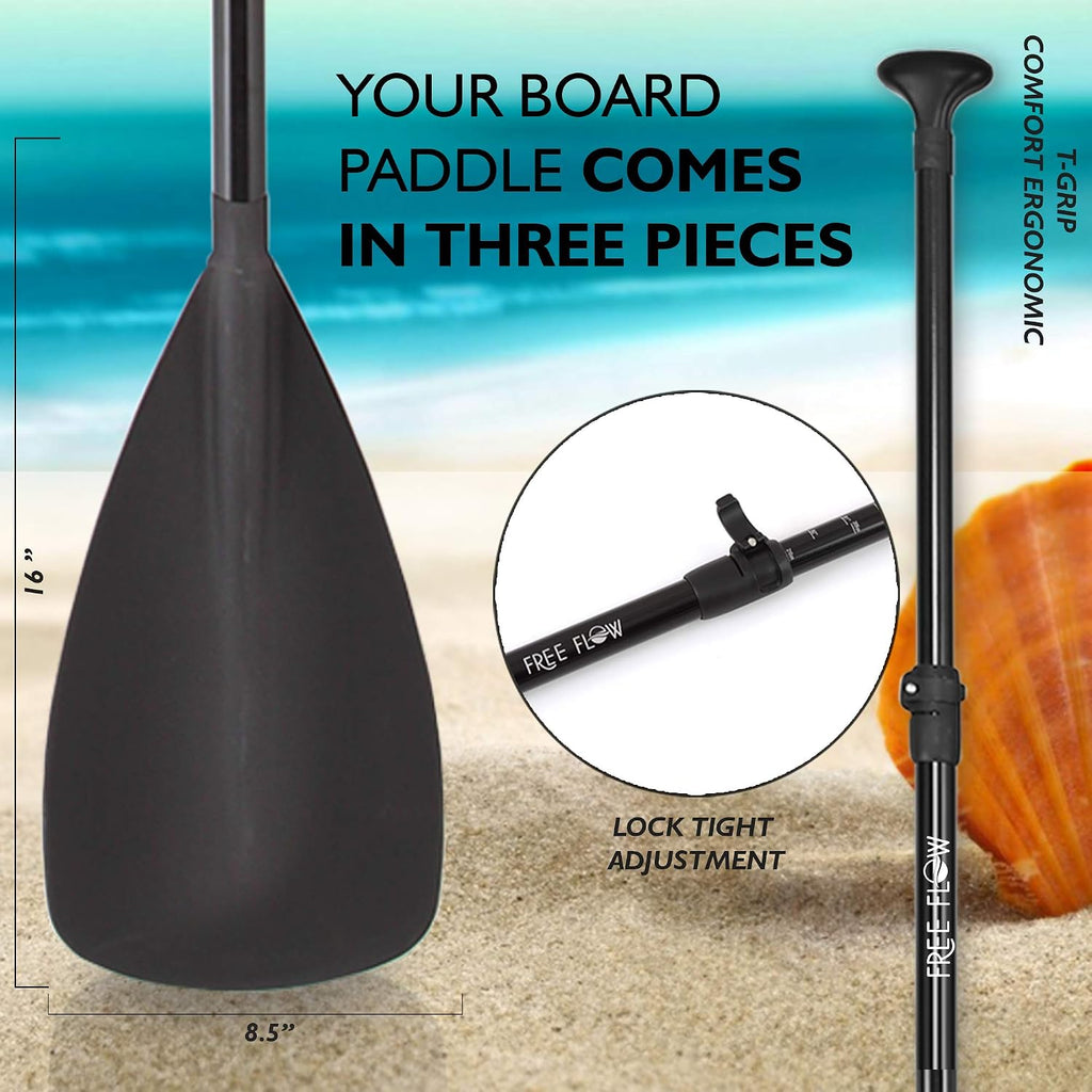 SereneLife Inflatable Stand Up Paddle Board with Premium SUP Accessories – Wide Stable Design with Non-Slip EVA Deck Pad for Adults and Youth of All Skill Levels, 350 lbs Capacity