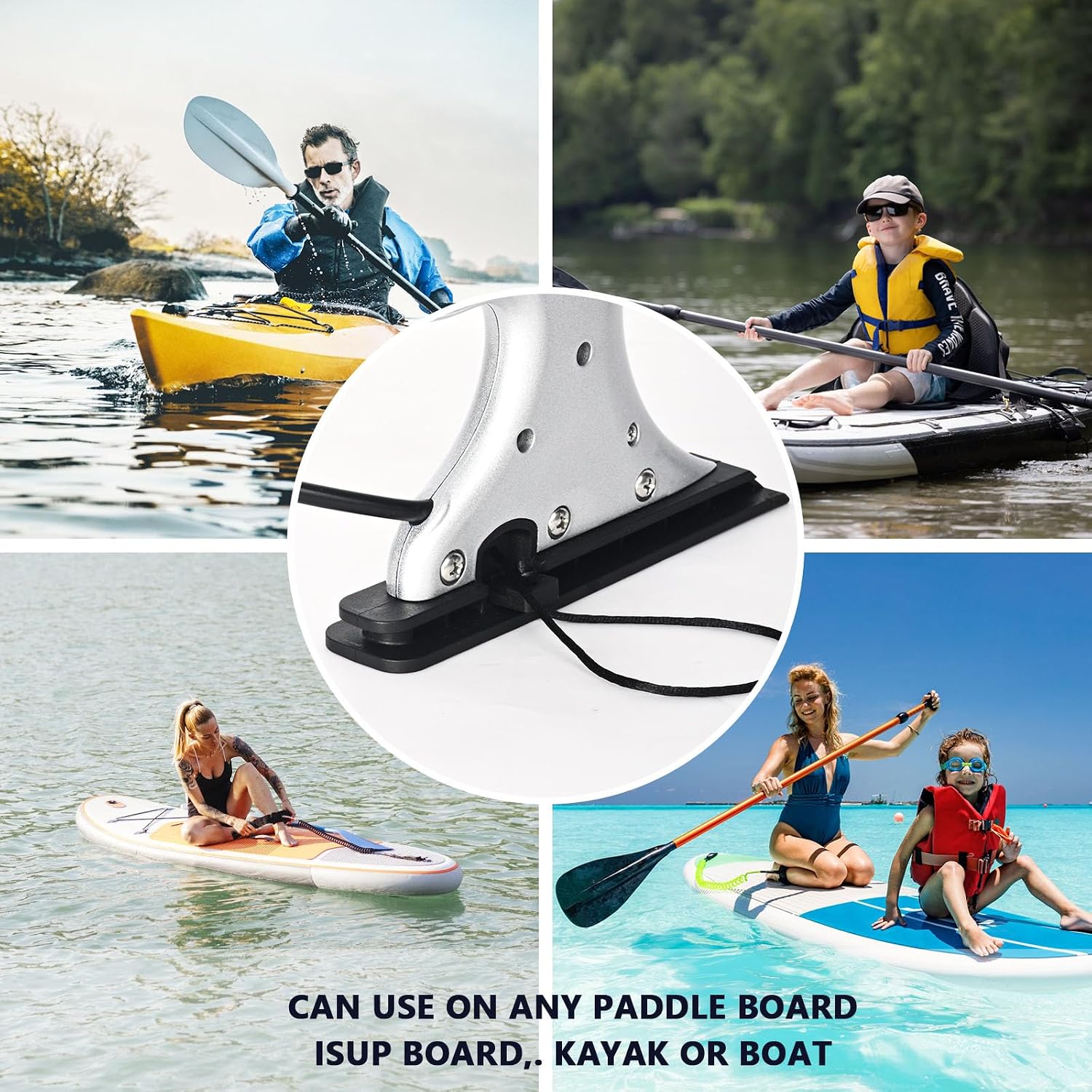Electric Paddle Board Motor Fin, Motorized Paddleboard, Electric Paddleboard Motor, Kayak Motor, 4-Speed Remote Control, 6mph, Paradise Pad Underwater Thruster Efin