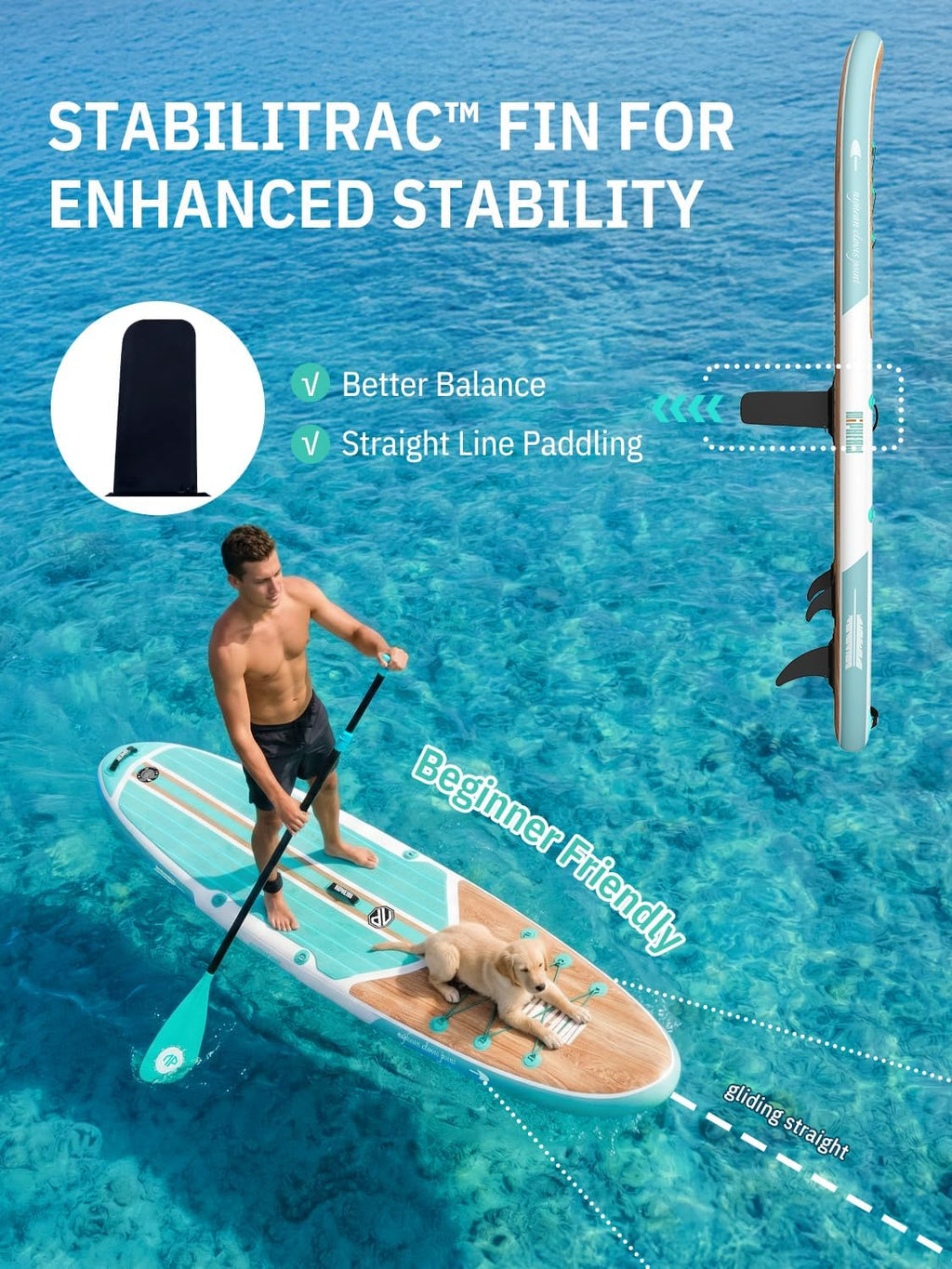 Niphean Inflatable Stand Up Paddle Board with SUP Accessories, Anti-Slip EVA Deck, 10'6'' Inflatable Paddle Boards for Adults & Youth of All Skill Levels