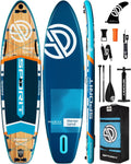 11'6×35' Super Wide Inflatable Stand Up Paddle Board, Ultra Stable SUP Board for Adults, 450lb Capacity with Shoulder Strap, 100L Backpack, Removable US Fin, Floating Paddle, Safety Leash