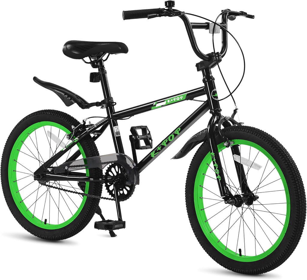 20 Inch Kids' Bike for Boys Aged 7-12, BMX-Style Boys Bike for Kids, Lightweight Children's Bicycles, Kids' Bicycles with Front and Rear Brakes, Adjustable Seat, Kickstand