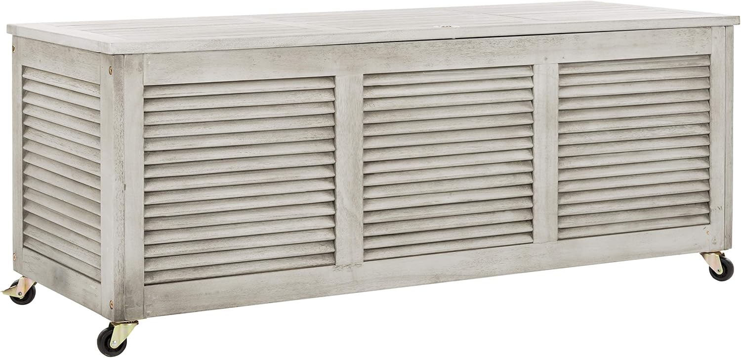 Safavieh PAT7038B Outdoor Collection Elina Grey Wash 47.2' Cushion Deck Box