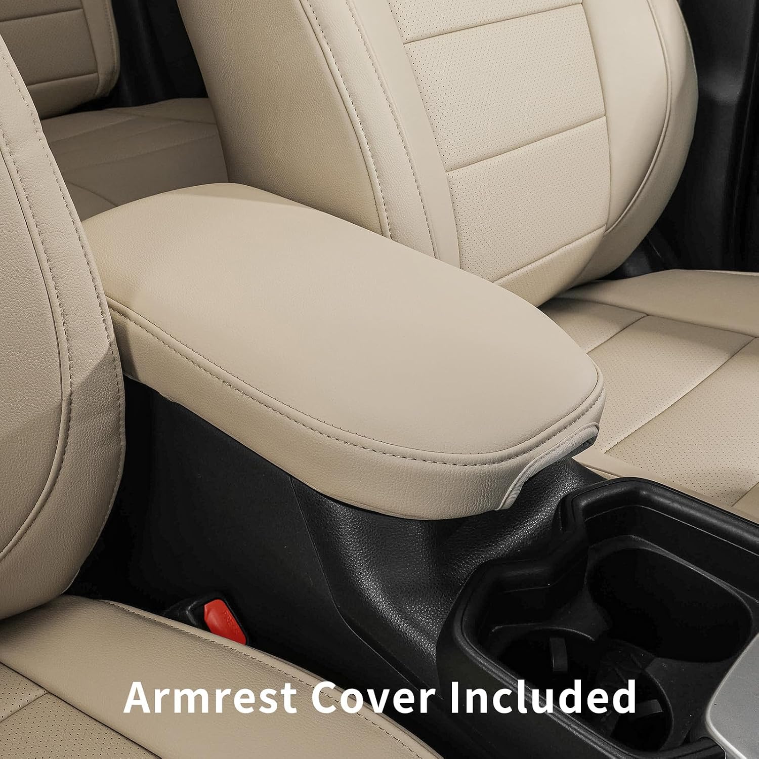 coverdream Tucson Car Seat Covers Custom Fit for 2022-2026 Hyundai Tucson Hybrid & PHEV(Not fit Gasoline) SUV,Waterproof Faxu Leather Seat Protector(Full Set,Beige)