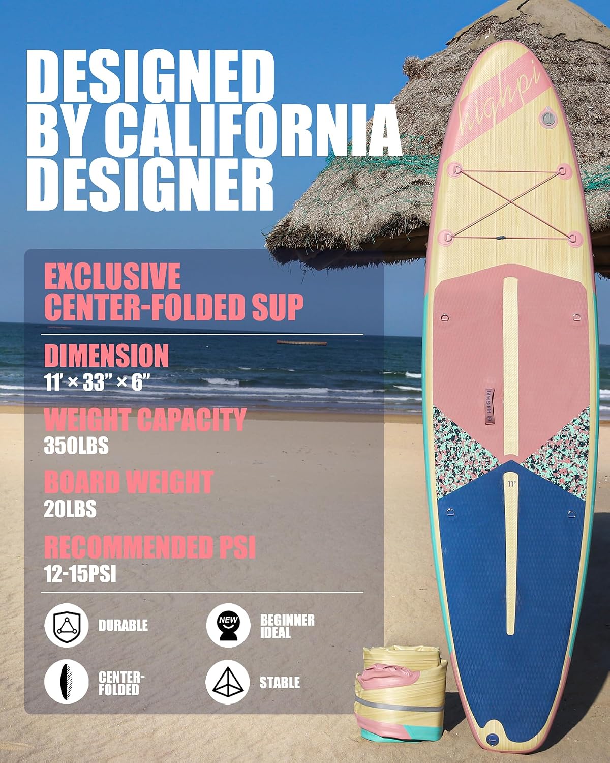 Inflatable Stand Up Paddle Board for Youth and Adults – Wide Sup with Premium Accessories, Blow Up Paddleboard for Surfing, Fishing, Yoga & More