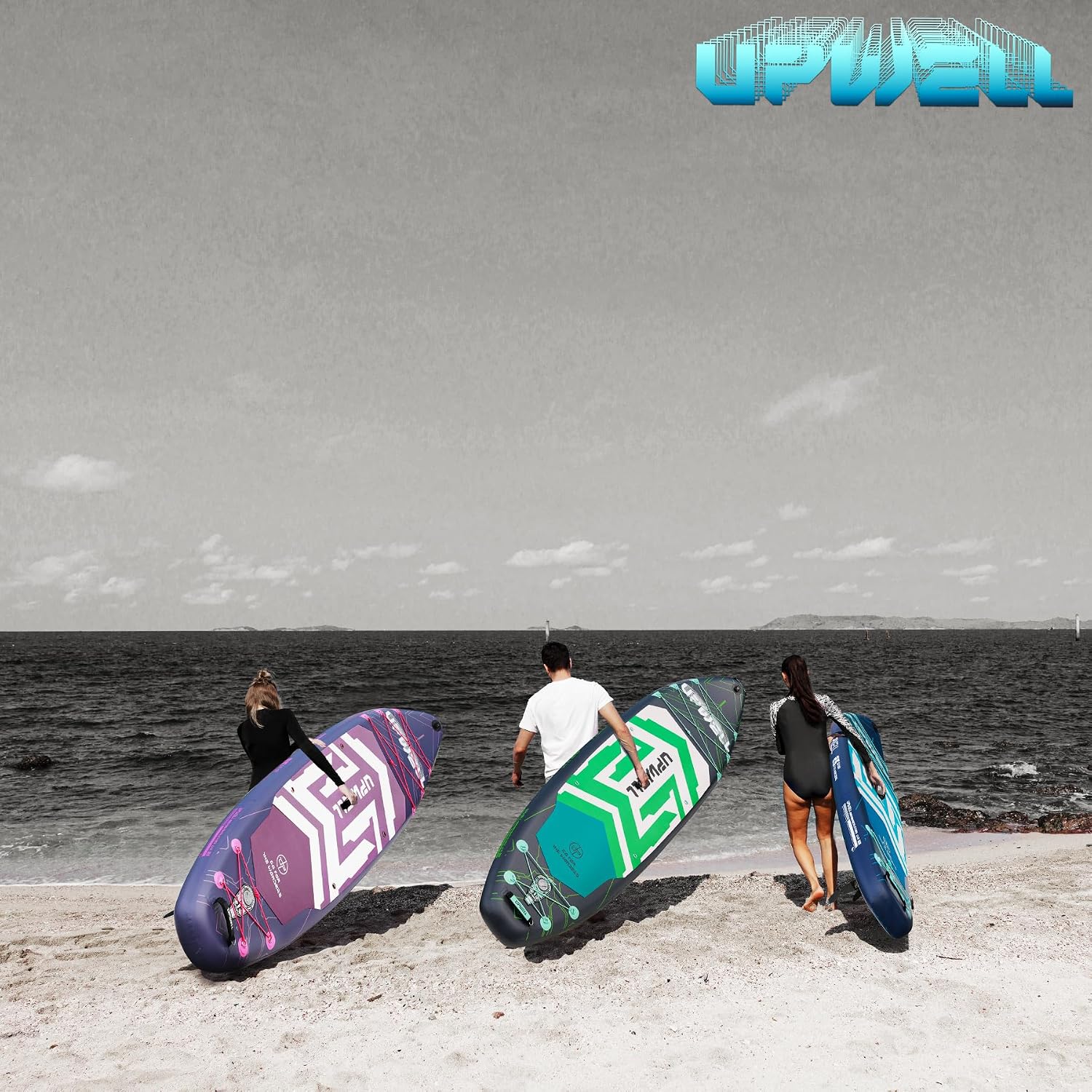 UPWELL 11'6'×35' Extra Wide Inflatable Paddle Board, Stand Up Paddle Board for Youth & Adults, Stable Design, Premium SUP Accessories, 120L Backpack, 10L Dry Bag, Paddle, Leash, Hand Pump, US Fins