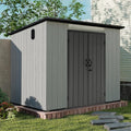 Domi 6x9FT Resin Outdoor Storage Shed with Sloping Roof, Waterproof Outside Sheds with Windows & Vents, Heavy-Duty Plastic Tool Storage Shed for Patio Furniture, Lawn Mower, Bike
