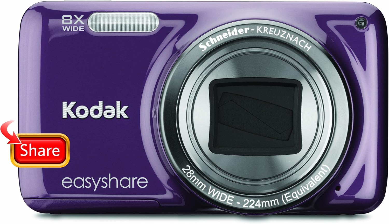 Kodak EasyShare M583 14 MP Digital Camera with 8x Optical Zoom and 3-Inch LCD - Purple