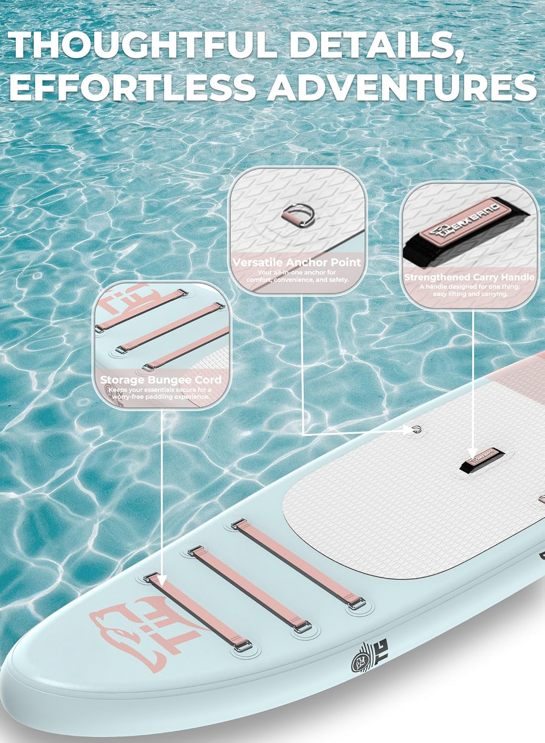TIGERXBANG 11'6'/11'/10' Inflatable Paddle Board with Complete Accessories, Versatile Premium Paddle Boards for Adults/Youth, Stand Up Paddle Board Polar/Wave/Sunny Wave Collection