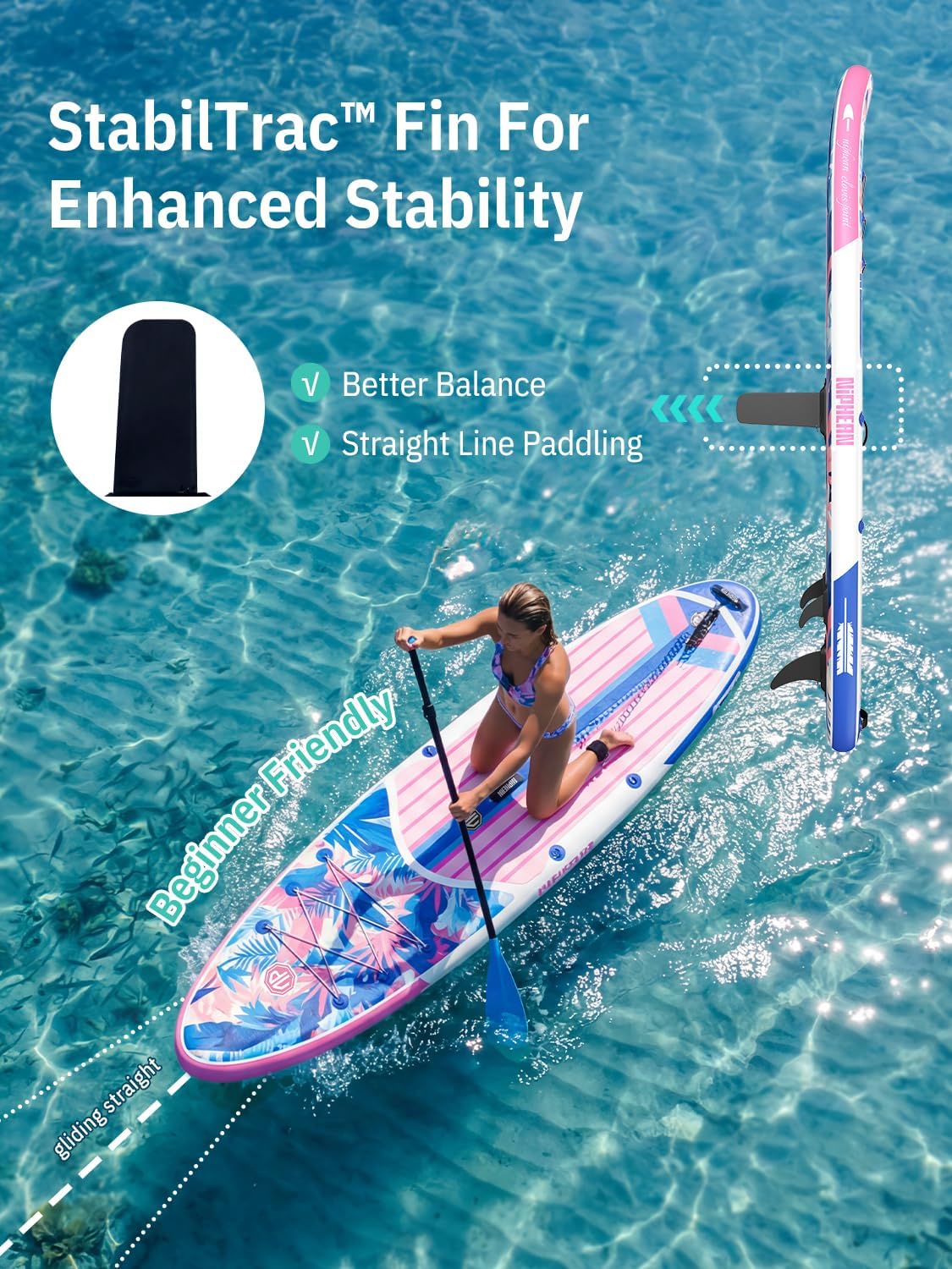 Niphean Inflatable Stand Up Paddle Board with SUP Accessories, Anti-Slip EVA Deck, 10'6'' Inflatable Paddle Boards for Adults & Youth of All Skill Levels