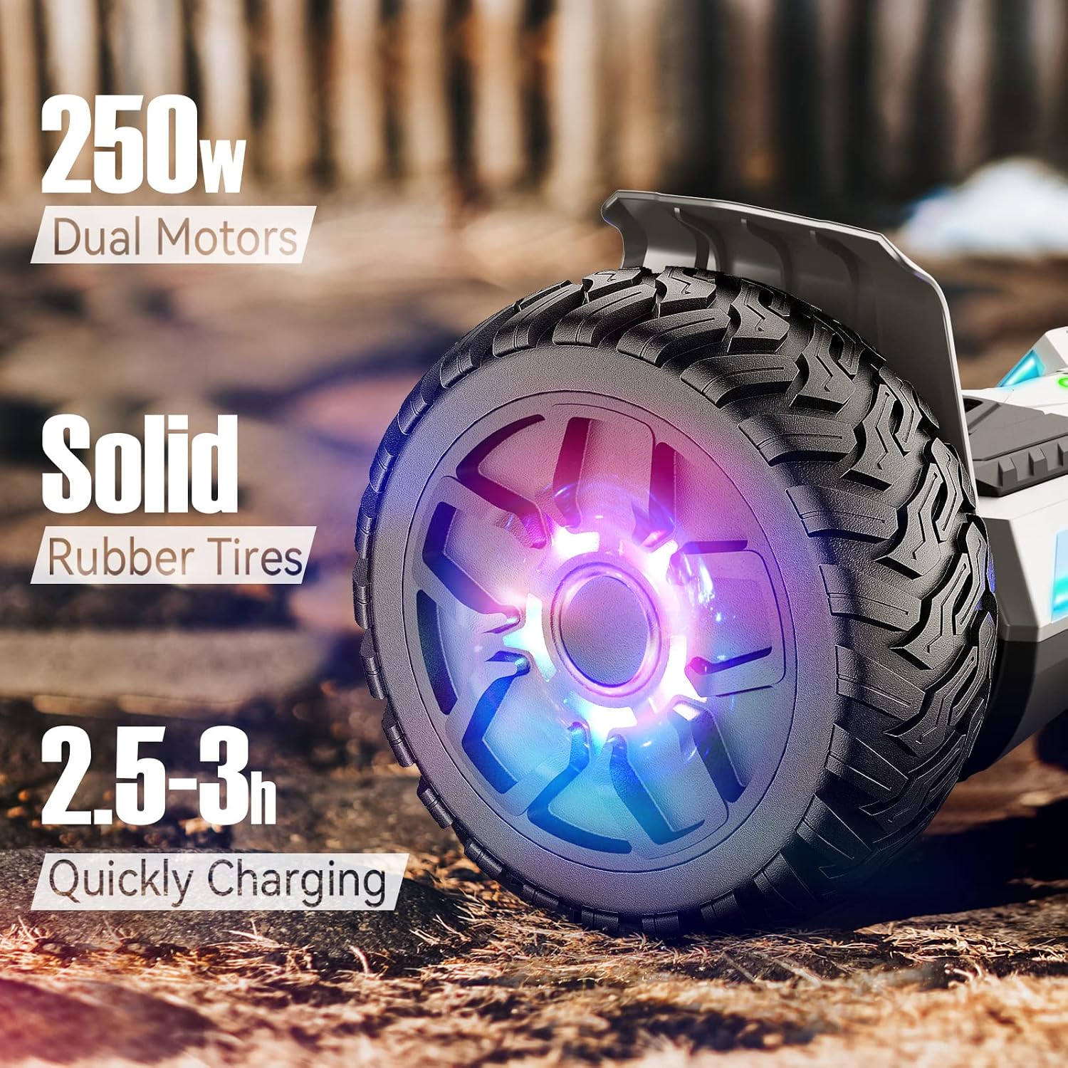 LIEAGLE Hoverboard, 6.5' Self Balancing Scooter Hover Board with Bluetooth Wheels LED Lights for Kids Adults