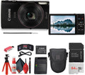Canon PowerShot IXUS 285 HS A Digital Camera (Black) 12x Optical Zoom Wi-Fi Enabled Point & Shoot with 64GB Card, Case, Flex Tripod, Cleaning Kit + More