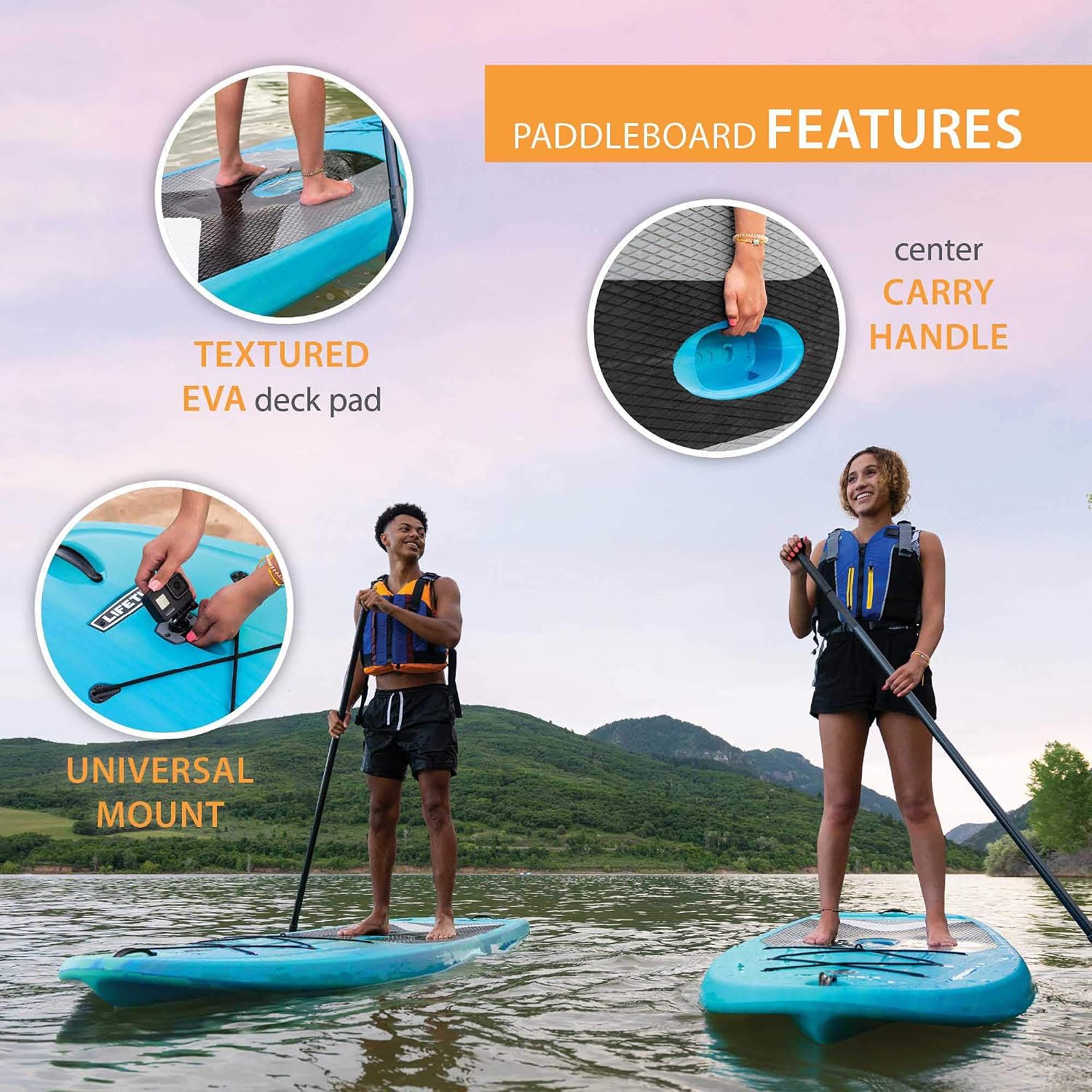 LIFETIME 91014 Horizon 100 Stand-Up Paddleboard, 2 Pack, Paddles Included, 10 feet