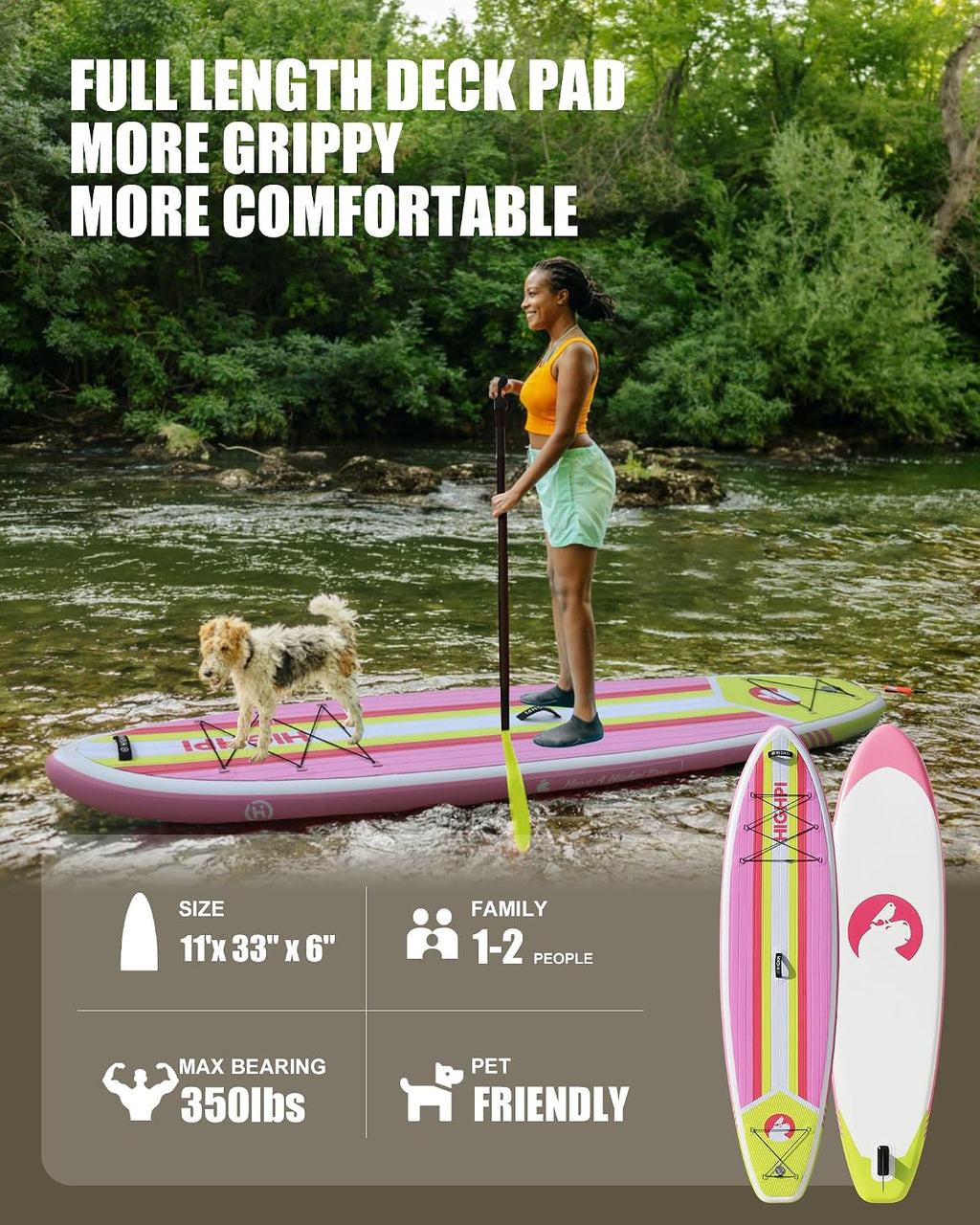 Inflatable Stand Up Paddle Board for Youth and Adults – Wide Sup with Premium Accessories, Blow Up Paddleboard for Surfing, Fishing, Yoga & More