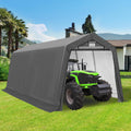 7x12 Ft Outdoor Storage Shelter, Waterproof Portable Storage Shed with Roll-up Zipper Door and Ventilated Windows for Motorcycle, Bike, Tools