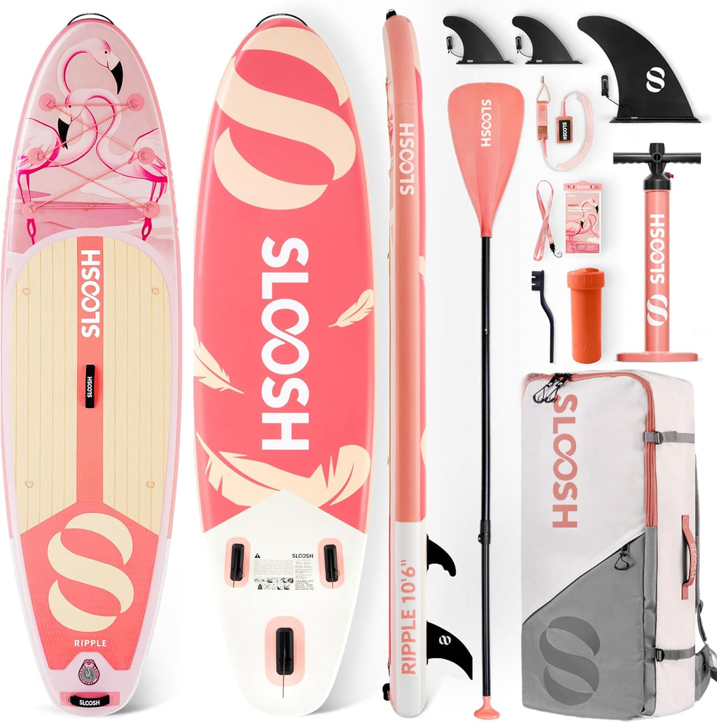 SLOOSH Inflatable Stand Up Paddle Board, 10'6' Paddle Boards with Premium Accessories, Non-Slip EVA Deck, Ultra-Light Carry Bag Pump, Ripple SUP for Youth & Adults of All Skill Levels