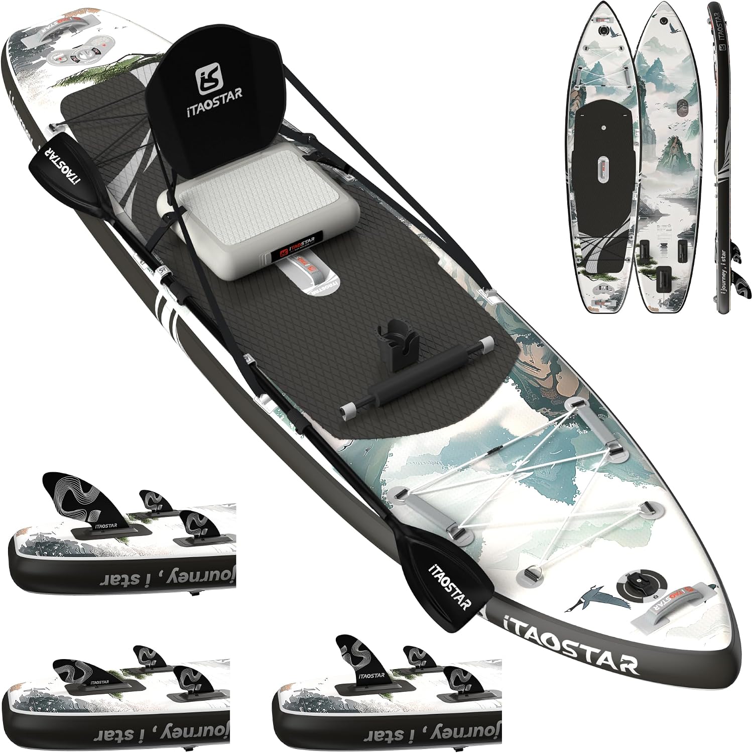 iTAOSTAR Novelty 11'6' x 35' Inflatable Stand Up Paddle Board with Seat- Stable SUP Board for Adults - Portable Paddleboard for Yoga, Surfing, Fishing - Includes Full Accessories Kit