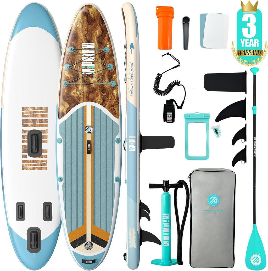 Niphean Inflatable Stand Up Paddle Board with SUP Accessories, Anti-Slip EVA Deck, 10'6'' Inflatable Paddle Boards for Adults & Youth of All Skill Levels