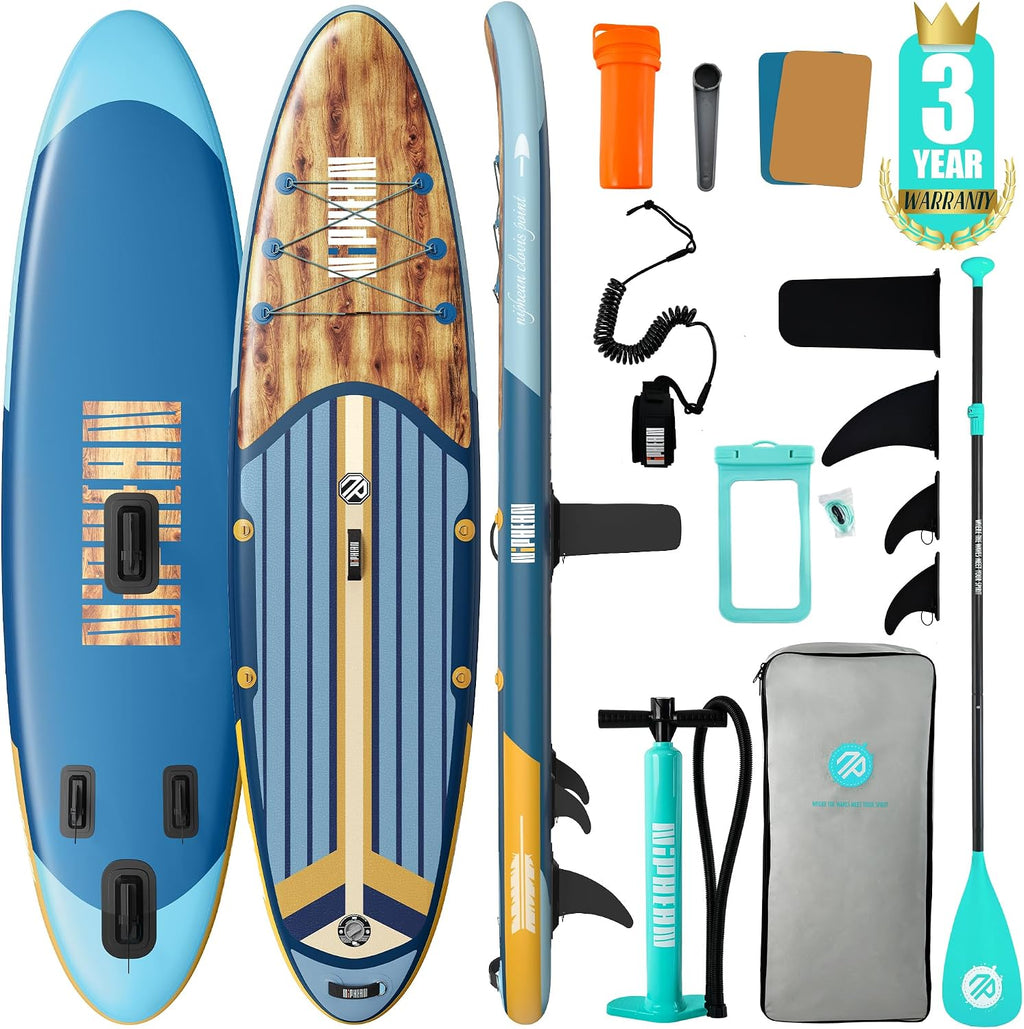 Niphean Inflatable Stand Up Paddle Board with SUP Accessories, Anti-Slip EVA Deck, 10'6'' Inflatable Paddle Boards for Adults & Youth of All Skill Levels
