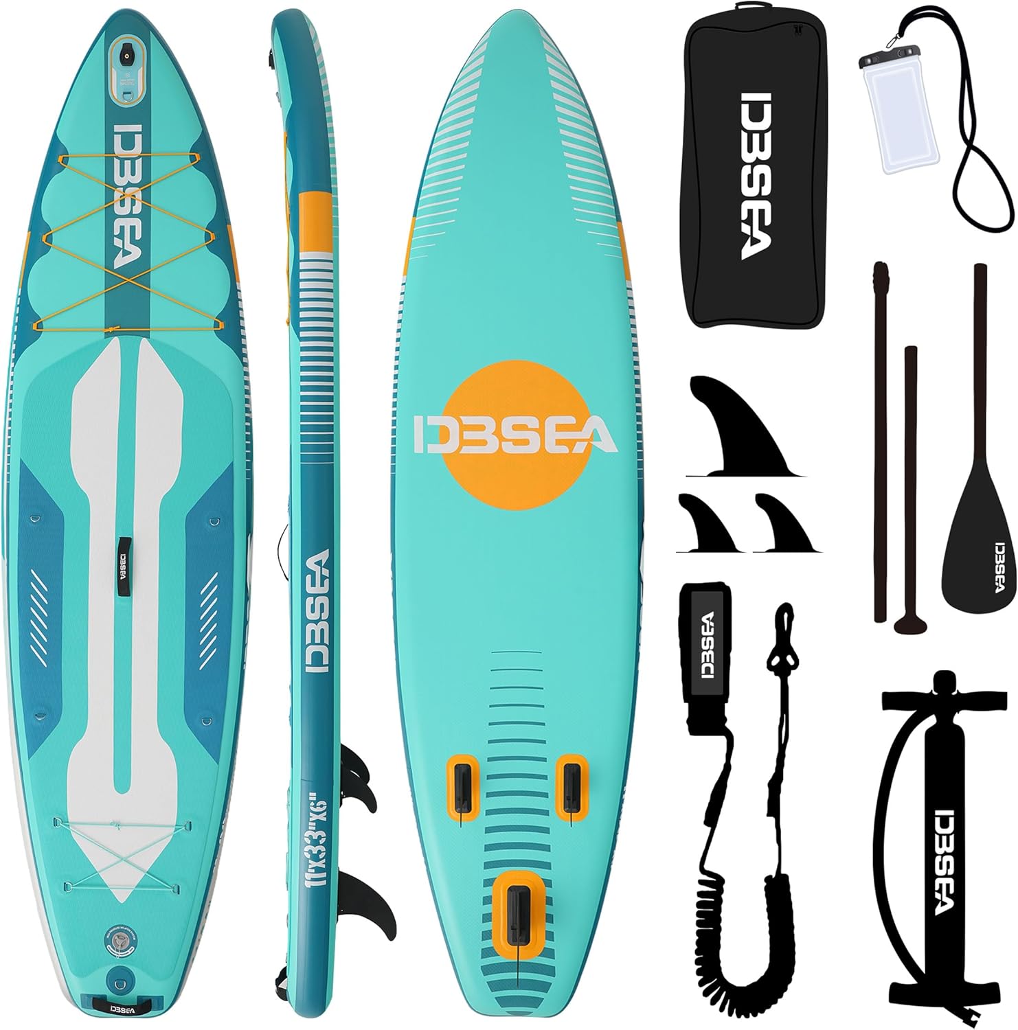 11 ft Inflatable Paddle Board with SUP Accessories, Non Slip EVA Deck, Extra Long Extra Wide iSUP, All Around Stand Up Paddle Board for Adults & Youth