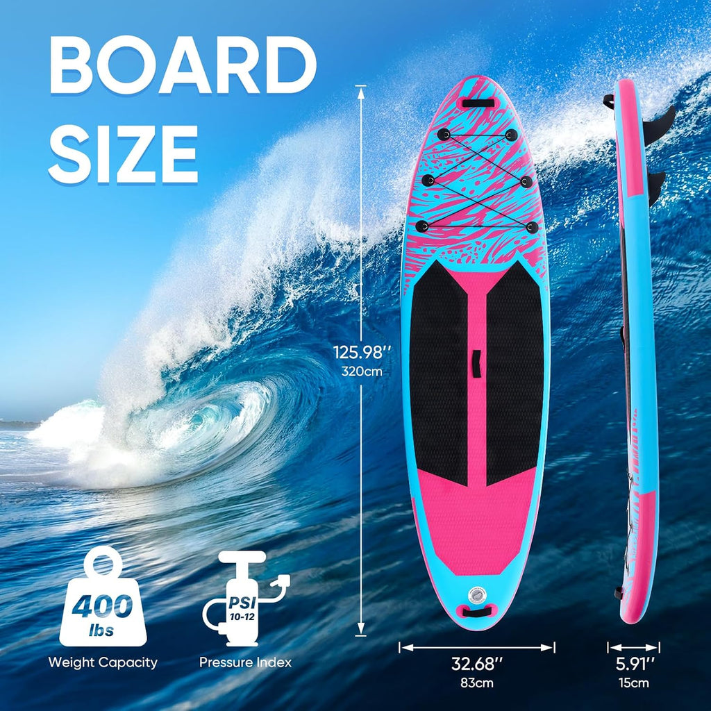 DUMOS Inflatable Stand Up Paddle Board, 10.5'×33'' Paddle Boards with Non-Slip Deck, Durable Advanced Material and Complete SUP Accessories for All Skill Levels