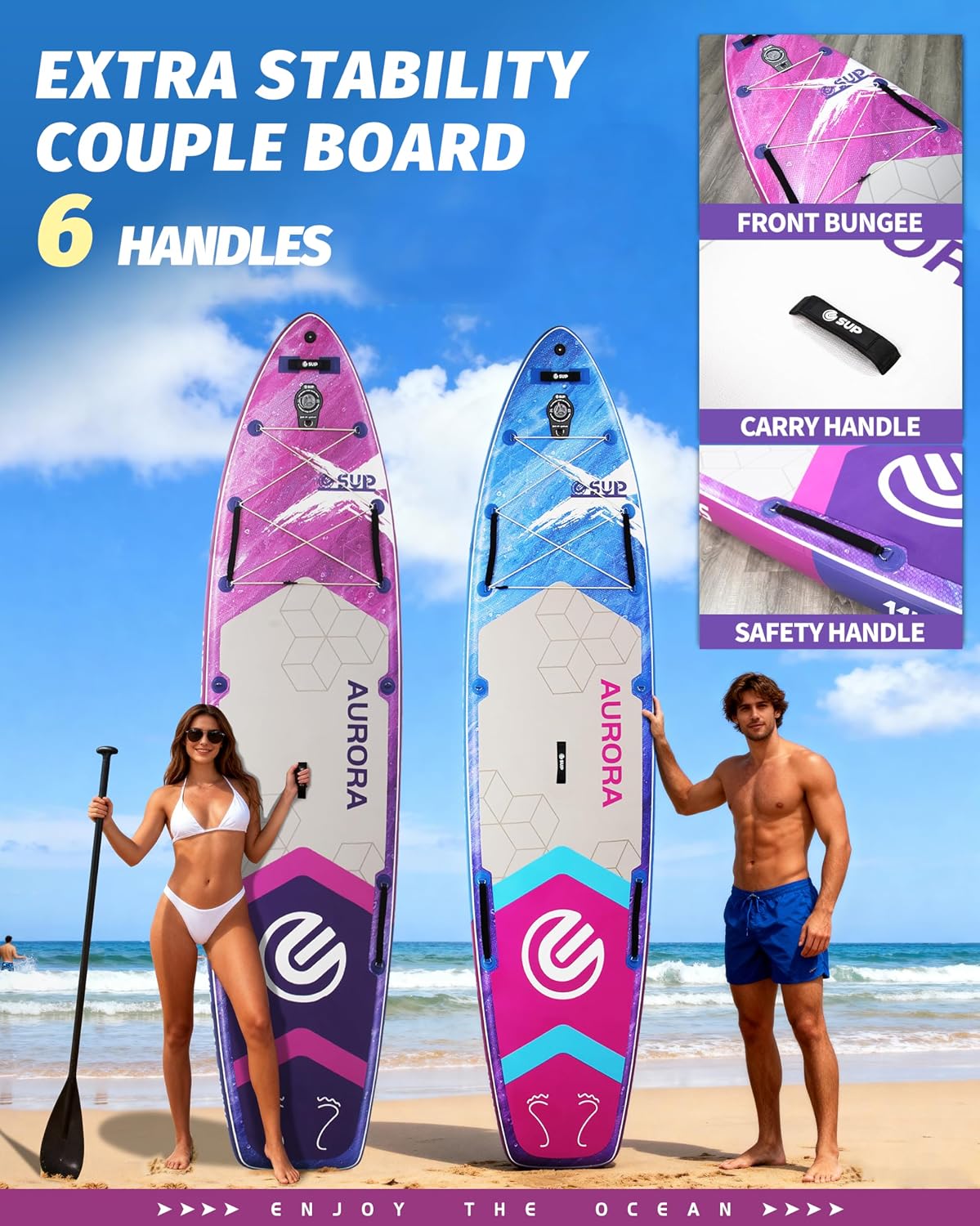 ESUP 11'6 ×34/35' Super Wide Inflatable Paddle Board with SUP Accessories, Extra Stable Stand Up Paddleboards for 2+1 Persons/Family/Beginner/Yoga, w/Shoulder Strap All-Round Sup Board