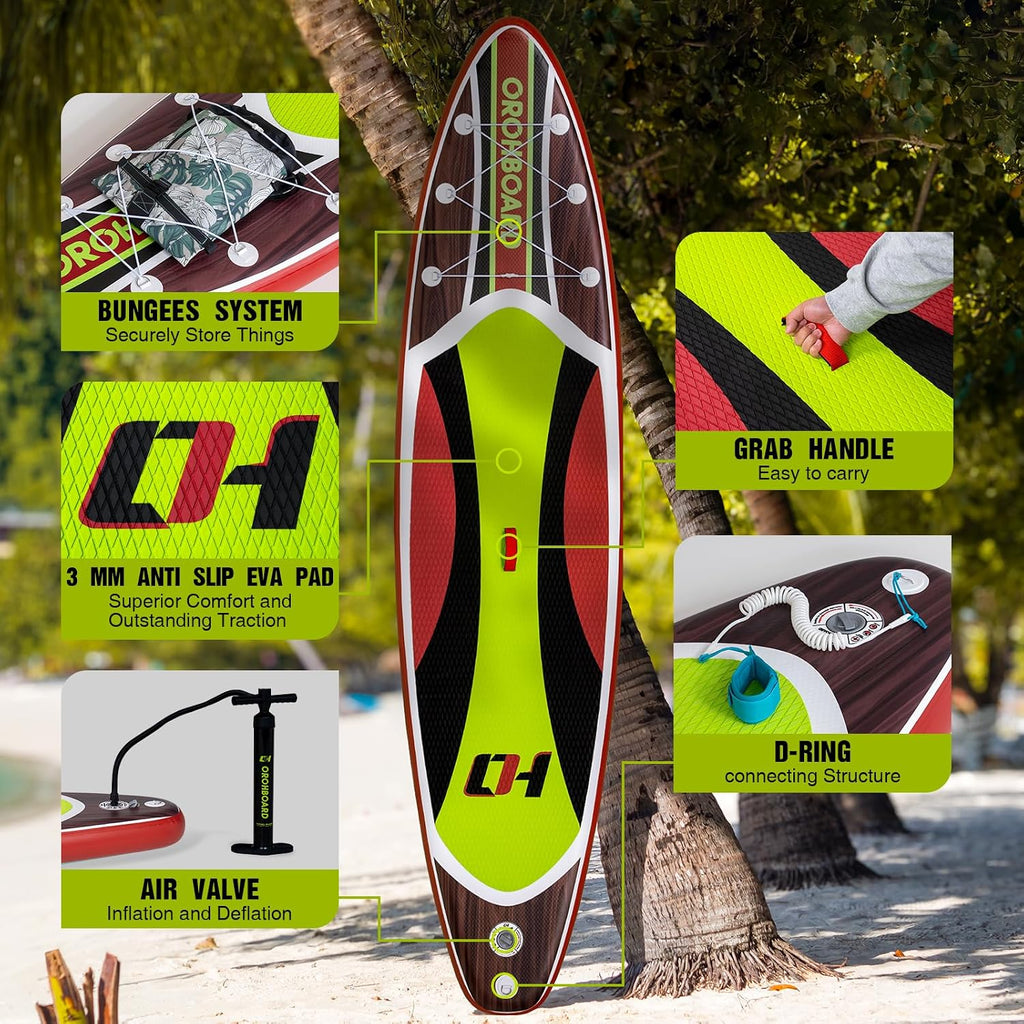 Inflatable Paddle Board 11'6/10'6 Paddle Board - All-Around SUP Board for Adults & Beginners, Stand Up Paddle Board with Complete Accessory Kit for Lake, River, Ocean