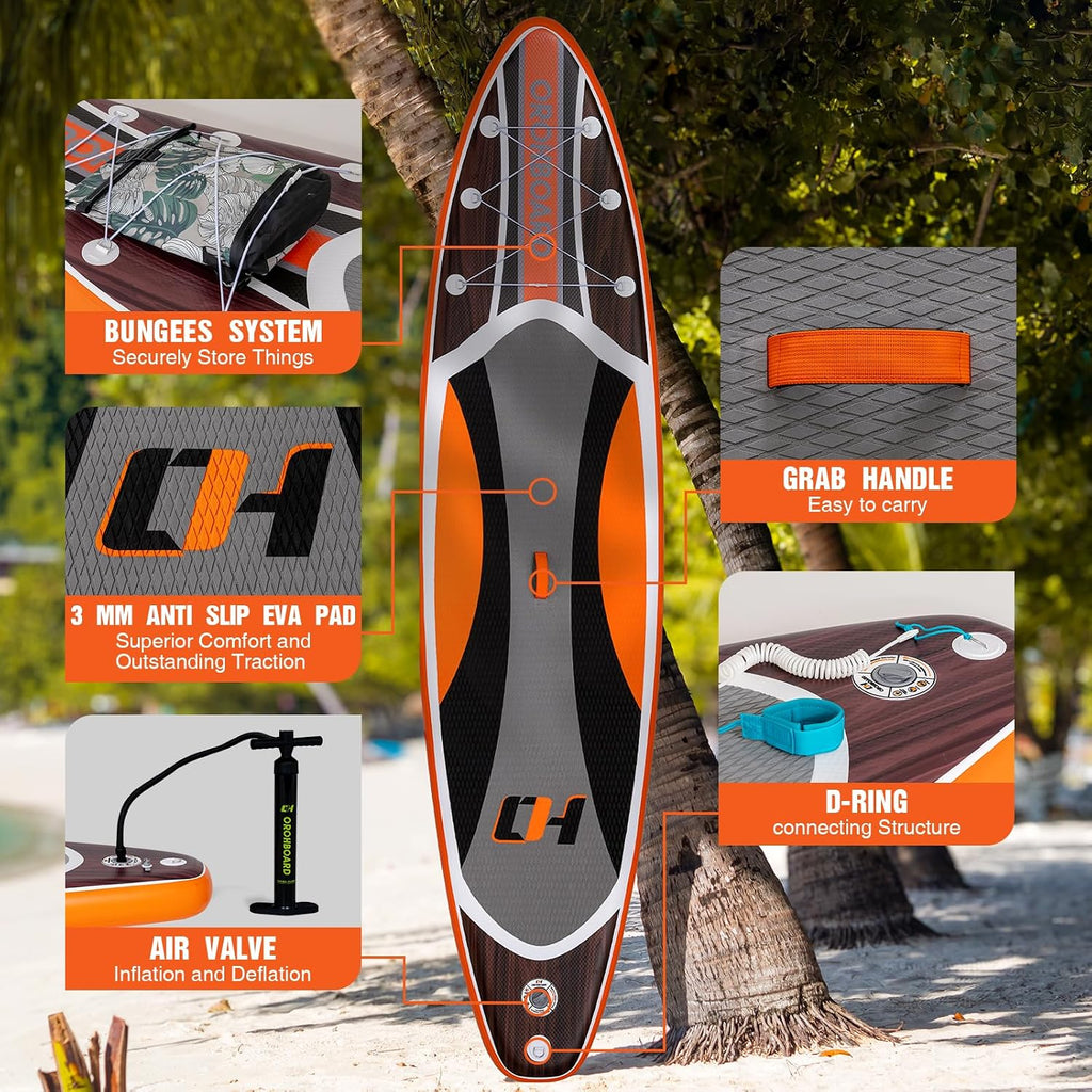 Inflatable Paddle Board 11'6/10'6 Paddle Board - All-Around SUP Board for Adults & Beginners, Stand Up Paddle Board with Complete Accessory Kit for Lake, River, Ocean