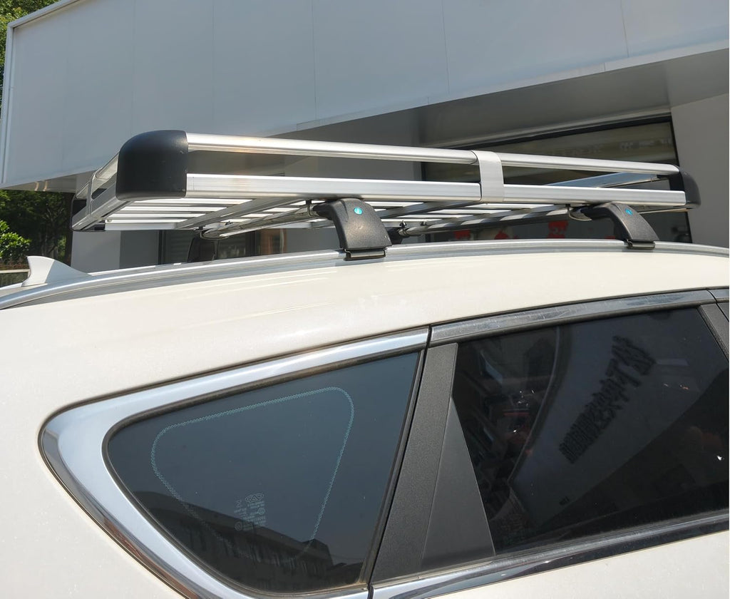 2PCS Aluminum Crossbar Cross Bar Fit for Hyundai IONIQ 5 2022-2025 SEL Limited XRT Luggage Cargo Carrier Roof Rack Rails with Anti-Theft Locks Lockable (Black with Silver)