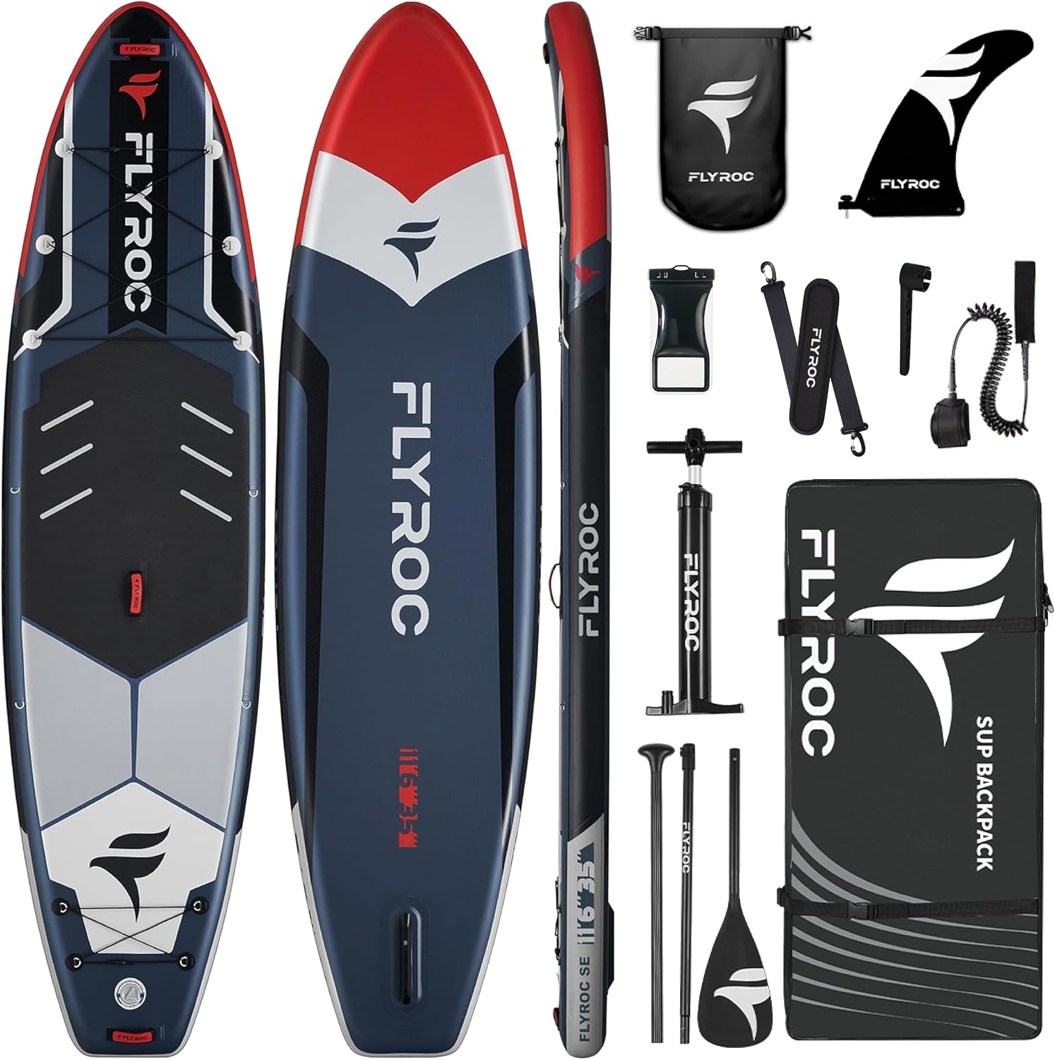 11'6x35'' Extra Wide Inflatable Paddle Board, 450lb Capacity Stand Up Paddle Board for Adults (x3), Stable Inflatable SUP, All Skill Levels, 3 Handles, 100L Backpack, 3PCS Paddle, 5L Dry Bag