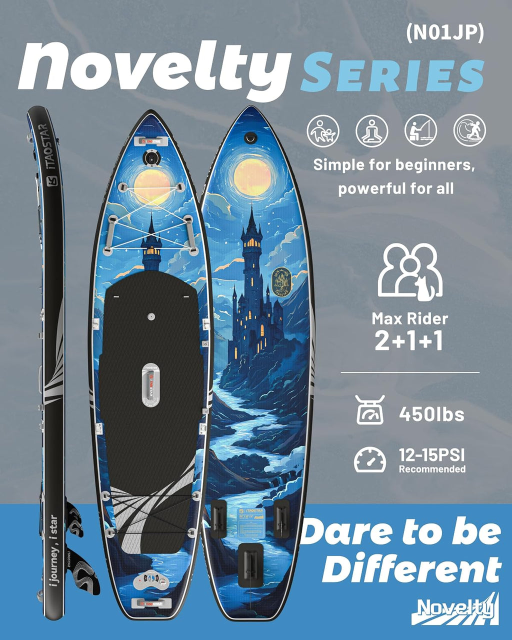 iTAOSTAR Novelty 11'6' x 35' Inflatable Stand Up Paddle Board with Seat- Stable SUP Board for Adults - Portable Paddleboard for Yoga, Surfing, Fishing - Includes Full Accessories Kit