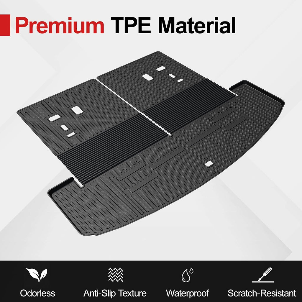 Floor Mats for Hyundai Santa Fe 2024-2026 (Fit Hybrid and Gas), TPE All Weather Protection Durable Trunk Cargo Mat with Backrest Mat for Hyundai Santa Fe