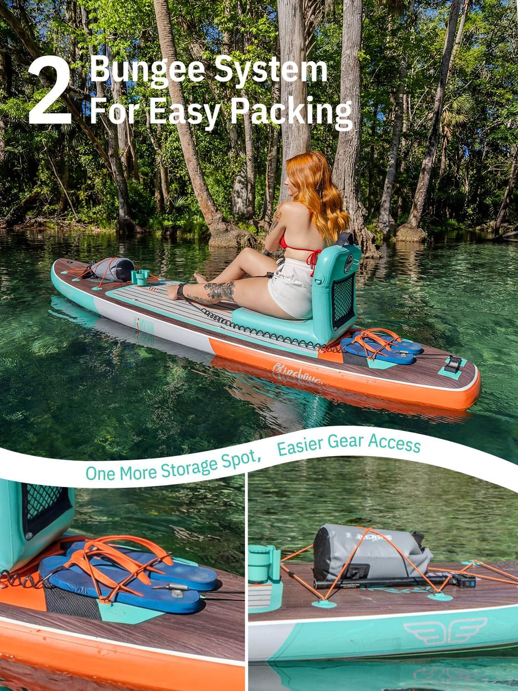 Niphean (Extra Large) Inflatable Paddle Board, SUP for 2+1 People/Family 500lbs Capacity Stand Up Paddle Board with SUP Accessories, StabilTrac Fin Non-Slip Paddleboard for Adults