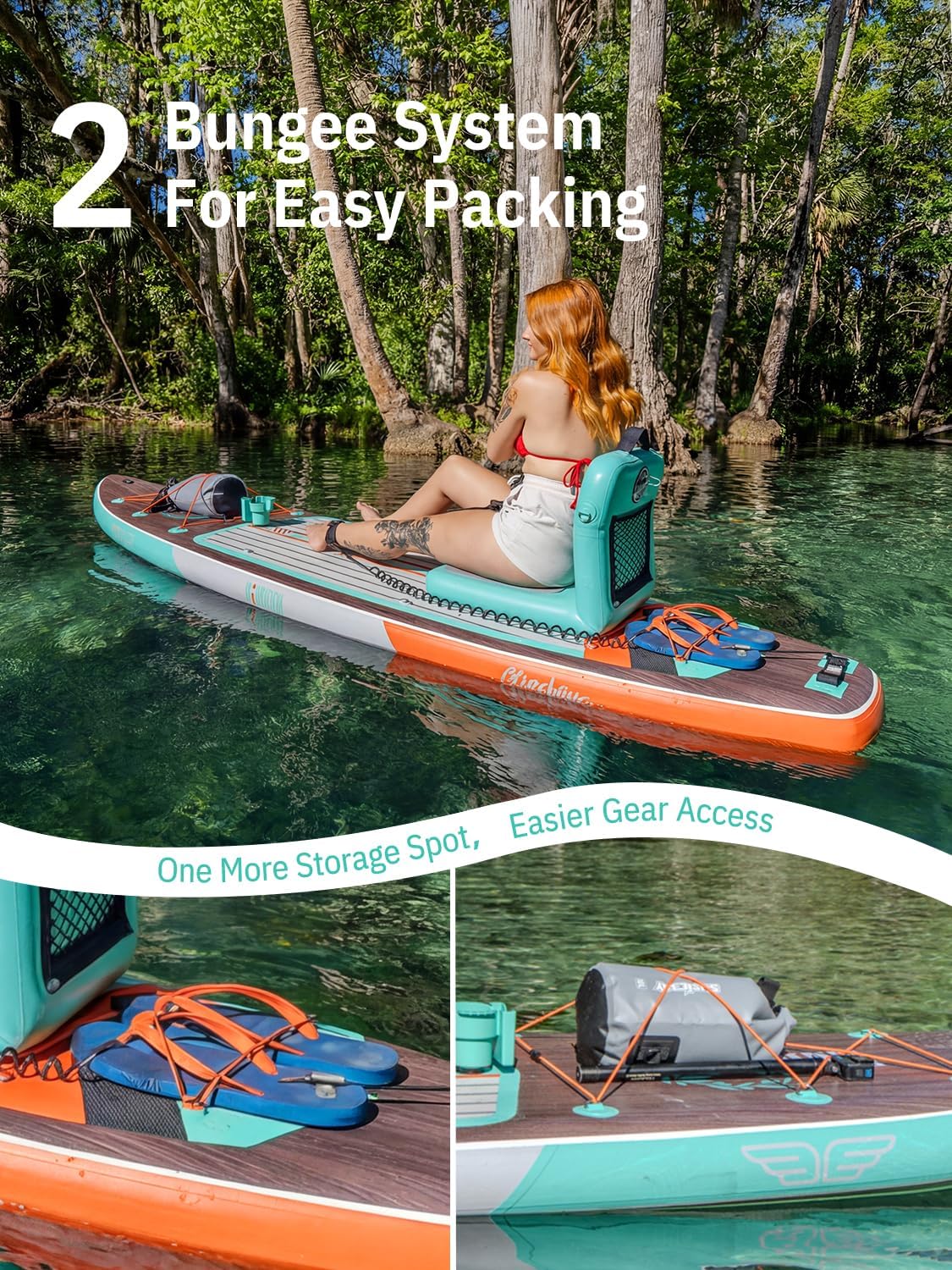 Niphean (Extra Large) Inflatable Paddle Board, SUP for 2+1 People/Family 500lbs Capacity Stand Up Paddle Board with SUP Accessories, StabilTrac Fin Non-Slip Paddleboard for Adults