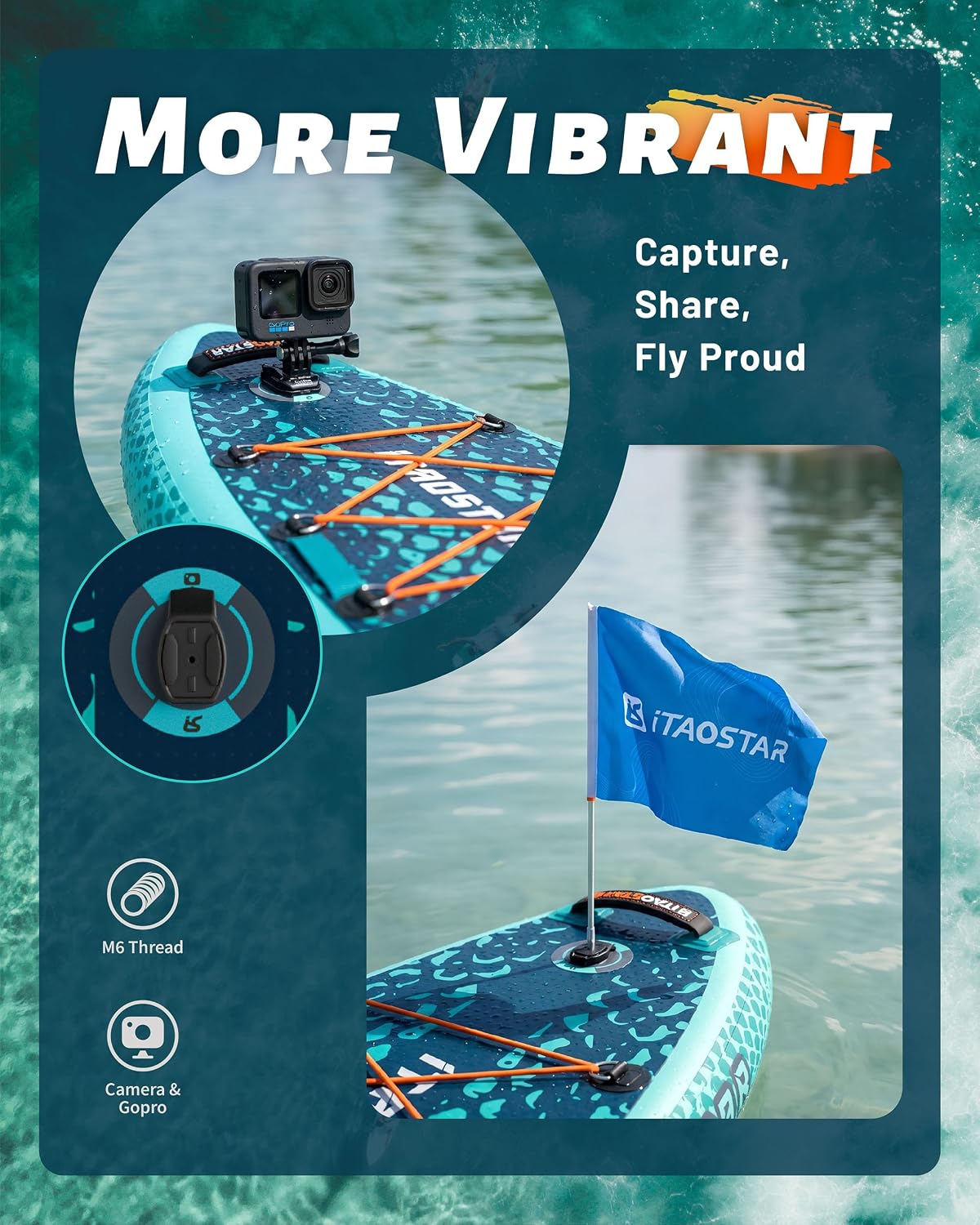 iTAOSTAR Lead 12' × 35' / 11' × 33' Stand Up Paddle Board Inflatable, Extar Wide SUP Board with 5 Fins Stable Design for Adults, Youth, All Skill Levels, Lakes, Oceans