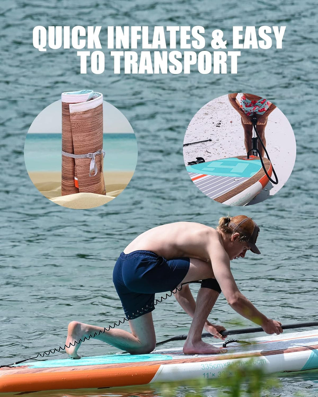 Inflatable Stand Up Paddle Board for Youth and Adults – Wide Sup with Premium Accessories, Blow Up Paddleboard for Surfing, Fishing, Yoga & More