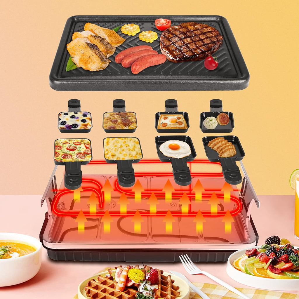 for Korean BBQ,Removable Not-Stick Surface Electric Indoor Grill Griddle,with Indicator Light Temperature Control Electric Griddle-Black 38x23x13cm(15x9x5inch)