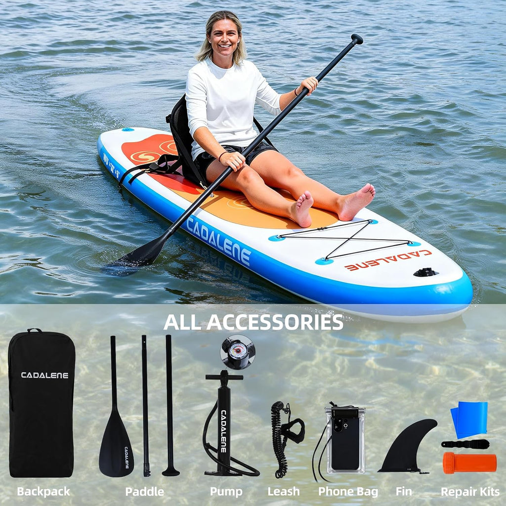 Inflatable Stand Up Paddle Board with SUP Accessories, Anti-Slip EVA Deck, Family-Friendly SUP Boards for Adults & Youth of All Skill Levels, Versatile Yoga Paddle Board