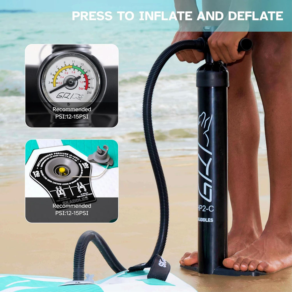 10'6'' Inflatable Stand Up Paddle Board (SUP) for Adults and Youth with Non-Slip Deck – Complete Accessories Kit, for Fishing, Yoga, Fitness & Family Fun