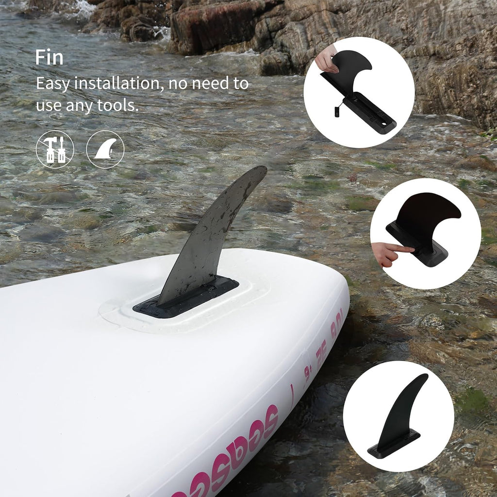 Inflatable Stand Up Paddle Board Includes Paddle, Dual Action Pump, and Accessories 11ft Lightweight iSUP, 33'*6' Wide Stable Design, Anti-Slip EVA Deck, Paddle Board for Adults
