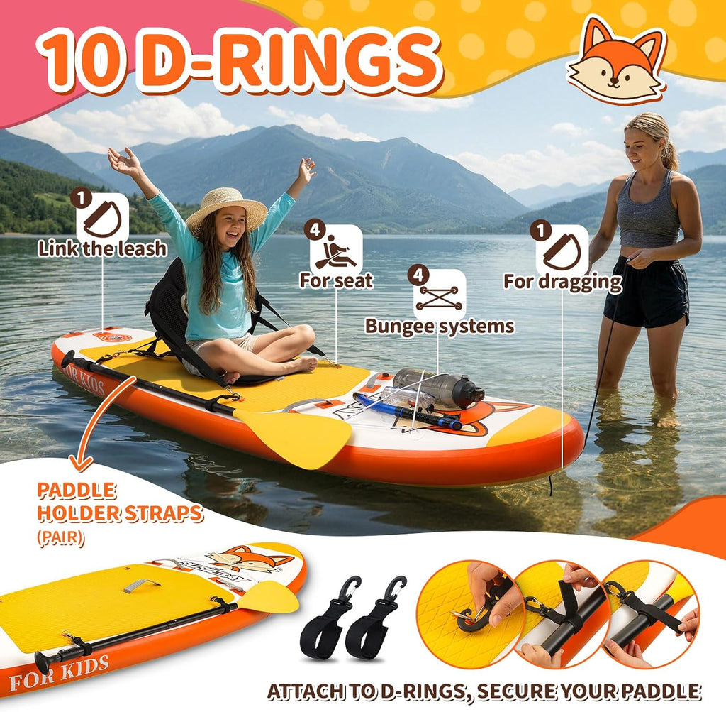 Kids Inflatable Stand Up Paddle Board with SUP Accessories,Wide Stable Design,Non-Slip Comfort Deck, Inflatable Paddle Board for Kids & Children