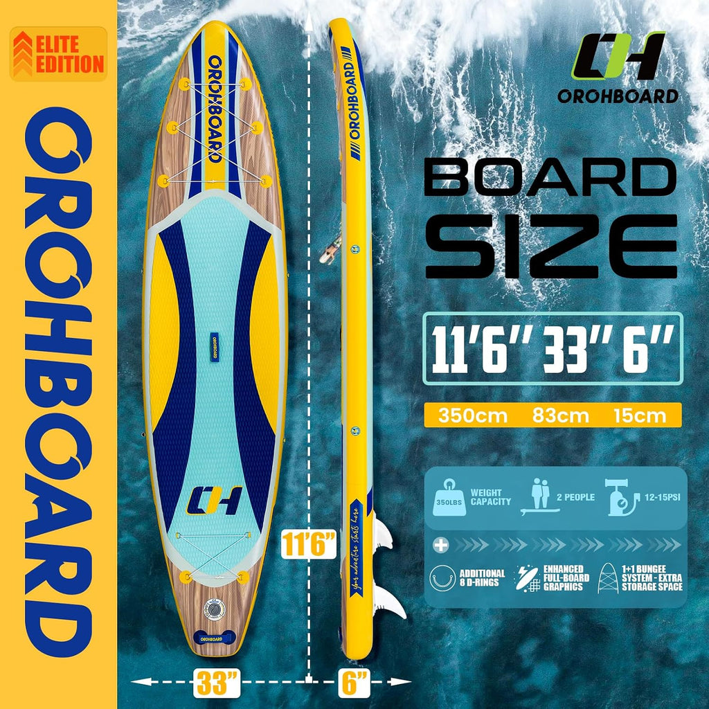 Inflatable Paddle Board 11'6/10'6 Paddle Board - All-Around SUP Board for Adults & Beginners, Stand Up Paddle Board with Complete Accessory Kit for Lake, River, Ocean