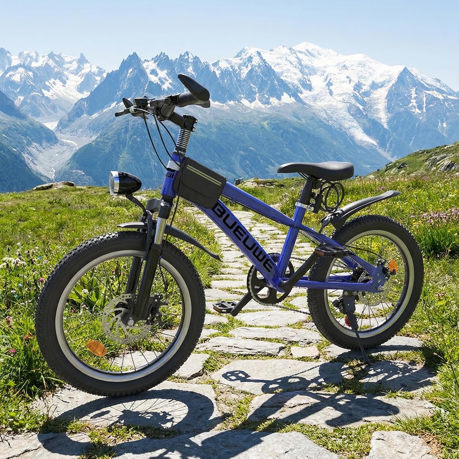 Kids Bike for Boys & Girls Ages 7–12, 20/24 Inch Mountain Bicycle with 7-Speed Gear, Dual Disc Brakes, Suspension Fork, LED Headlight – Youth Bike for Outdoor Riding