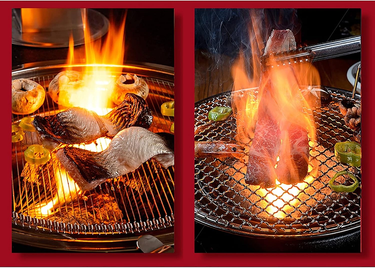 BBQ Barbeque Barbecue Grill, BBQ, Multifunctional Smokeless Charcoal Grill, Household Korean BBQ Grill, Split Design, Easy to Clean (Color : A)