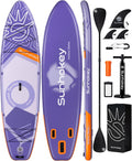 11'×34'' Extra Wide Inflatable Paddle Board with Seam Welded Technology, Stand Up Paddle Board, 420lb Capacity for Adults, Sup Board for All-Level with 2-Blade Paddle/Dual-Action Pump/Leash